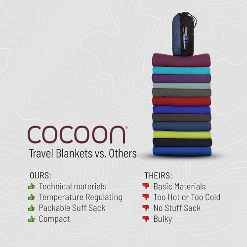 COCOON Coolmax Travel Blanket - Peacock Green | Quick-drying COOLMAX fabric, Breathable moisture-wicking comfort, Lightweight compact blanket for travel and camping - color: Peacock Green