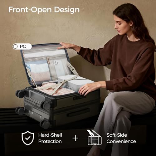 Carry on Luggage Expandable Travel Luggage Top Opening Suitcase with TSA Lock and Usb Built in,Lightweight Rolling Suitcases with Spinner Wheels,PC Hard Shell Suitcases