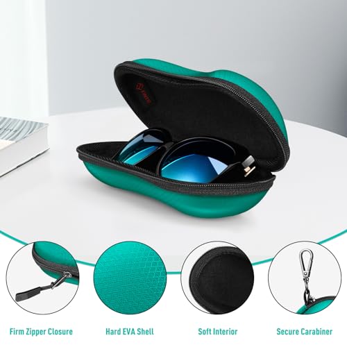FINTIE Sunglasses Case, Hard EVA Shell Shockproof Sport Glasses Case - color: Green