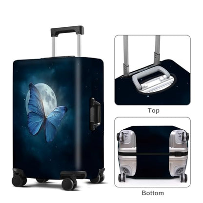 Blue Butterfly Luggage Cover Washable Suitcase Protector Anti-scratch Suitcase cover Fits 24-26 Inch Luggage M - color: Blue butterfly, size: M(24-26inch suitcase)