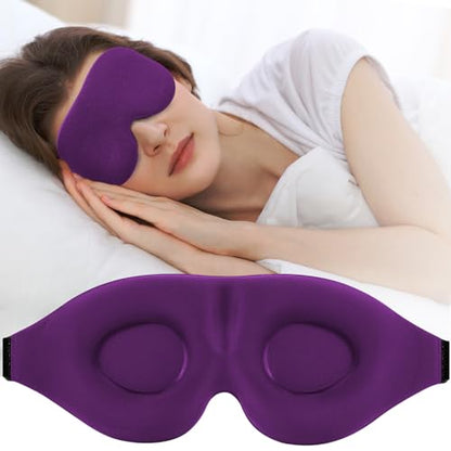 ZGGCD Sleep Mask for Side Sleeper, Light Blocking Eye Mask for Women Men - color: Purple