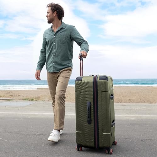Traveler's Choice Maxporter II Polycarbonate Hardside Trunk with Spinner Wheels, Green, 28-Inch Medium Trunk - color: Dark Green, size: 28-inch Medium Trunk