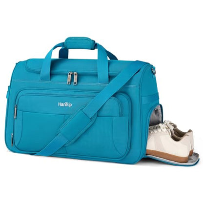 HanTrip 21 Inch Carry On Duffel Bag Overnight Tote Bags, Caribbean Blue - color: Caribbean Blue, size: Carry-on 21.5-Inch