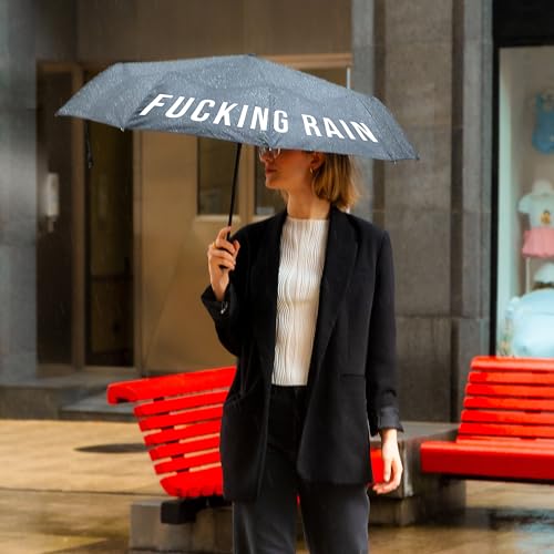 Fisura - Travel Umbrella – Original Strong Automatic Folding Rain Umbrella, Compact Small Light & Portable, Waterproof Rain for Gift - color: Black