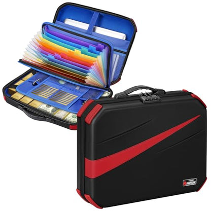 Ytonet Accordion File Organizer, Hard Case Document Organizer Box with Lock