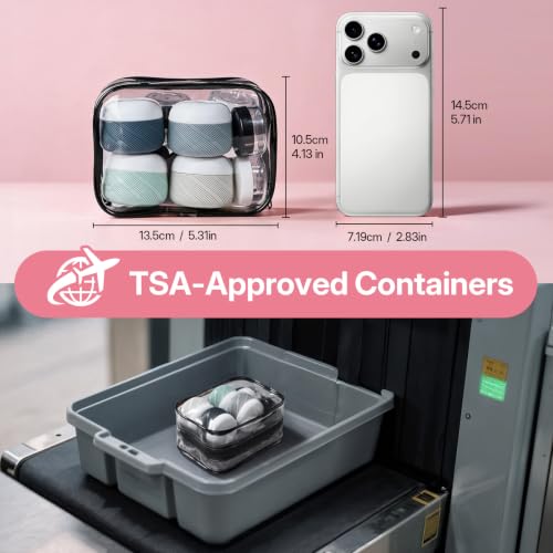 LitBear 19 Pack Travel Size Containers for Toiletries, TSA Approved - color: Grey