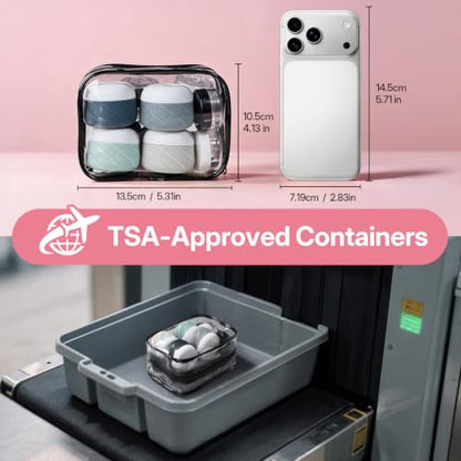 LitBear 19 Pack Travel Size Containers for Toiletries, TSA Approved - color: Grey