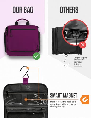 VENTURE 4TH Hanging Travel Toiletry Bag, 18 Compartments - Purple - color: Purple