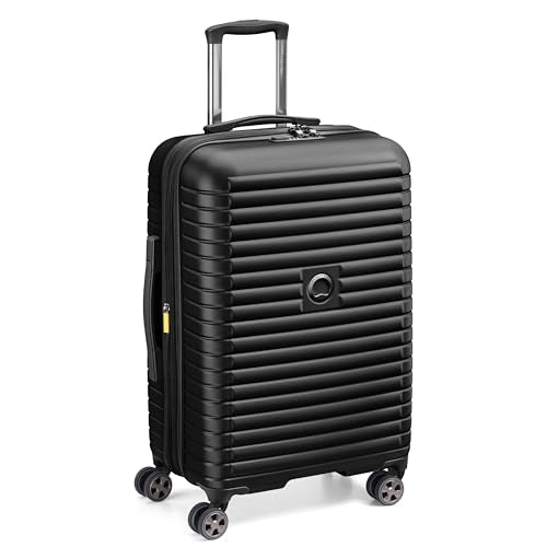 DELSEY PARIS Cruise 3.0, 24 Inch Checked-Medium Luggage, Black - color: Black, size: Checked-Medium 24 Inch
