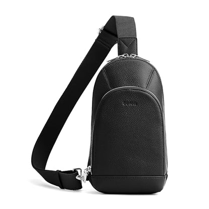 befen Genuine Leather Sling Bag for Women, Anti Theft Crossbody Chest Bags - color: Black
