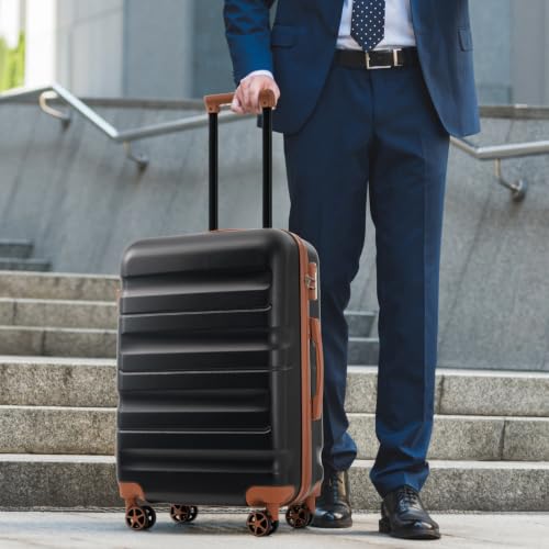 6-Piece ABS Hardshell Luggage Set with Dual Spinner Wheels and Carry-On