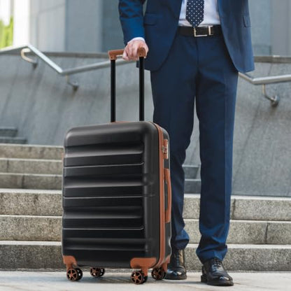 6-Piece ABS Hardshell Luggage Set with Dual Spinner Wheels and Carry-On