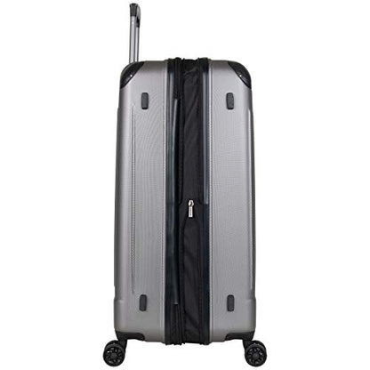 Kenneth Cole Reaction Flying Axis 28" Hardside Expandable 8-Wheel Spinner Check-Size Luggage, Silver - color: Silver, size: 28-Inch Checked