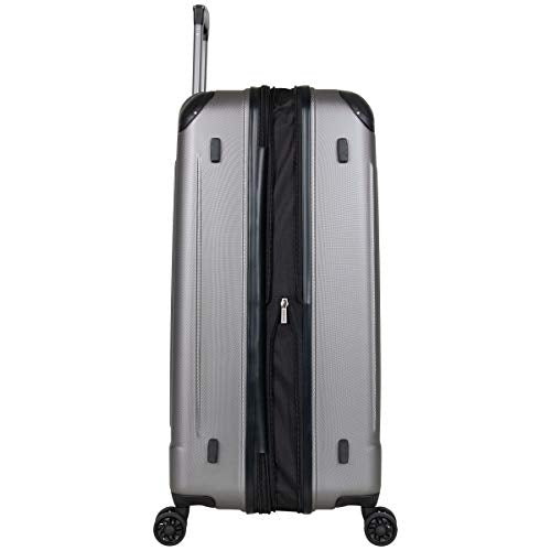Kenneth Cole Reaction Flying Axis 28" Hardside Expandable 8-Wheel Spinner Check-Size Luggage, Silver - color: Silver, size: 28-Inch Checked