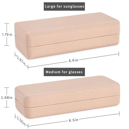 TRIUMPH VISION Sunglasses Case Hard Shell Glasses Case Eyewear Eyeglasses - color: Beige, size: Large for sunglasses
