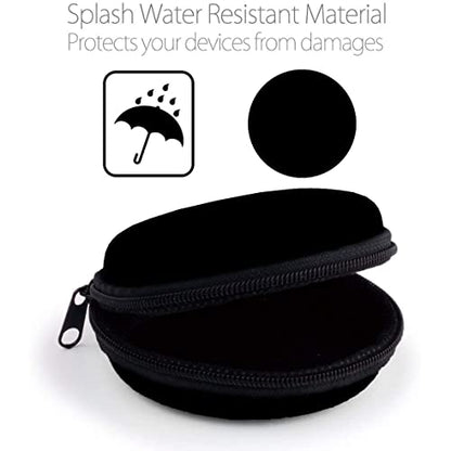 Earphone Case MAS CARNEY Headphone Earbud Hard Protective Carrying Case Bag - color: Blue, style: Round