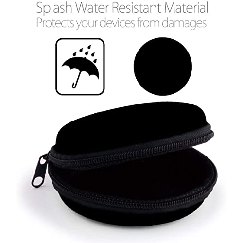 Earphone Case MAS CARNEY Headphone Earbud Hard Protective Carrying Case Bag - color: Black, style: Round