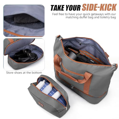 KUNEL Luggage Sets 5 Piece, Hardshell Expandable Suitcase, 20/24/28inch - color: Grey