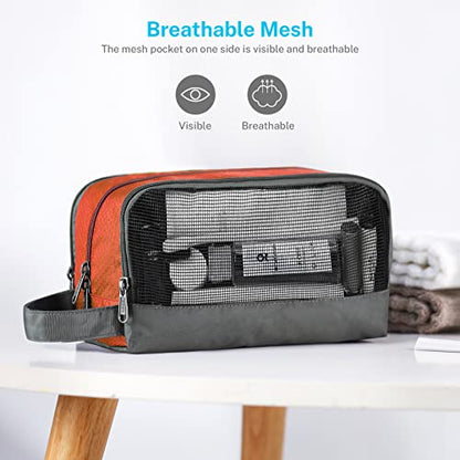 Gonex Travel Toiletry Bag for Men, Water Resistant Dopp Kit for Toiletries - color: Orange