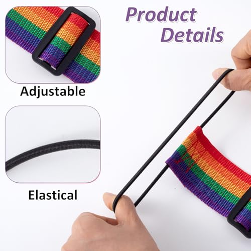 4 Pcs Luggage Connector Straps, Adjustable Luggage Straps for Suitcases - color: Black, Rainbow, 4pcs