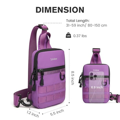 G4Free Small Crossbody Sling Bag, Mini Tactical EDC Chest Bag for Men - color: Purple