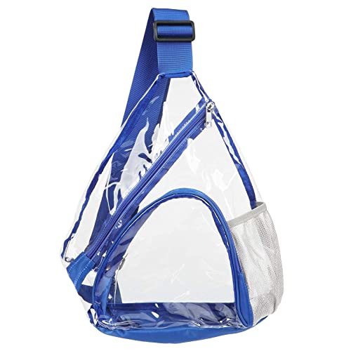 HULISEN Clear Sling Bag for Stadium Events, Transparent Crossbody Backpack - color: Blue