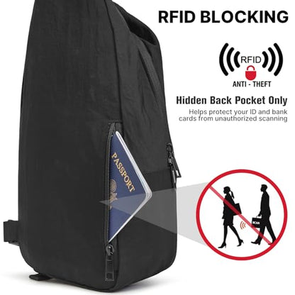 G4Free Sling Bag for Men, RFID Blocking Crossbody Bag for Daily - color: black