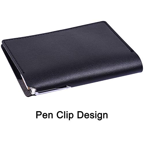 Wisdompro 2 Pack 3.5" x 5.5" Journal Cover for Field Notes Notebooks, Black - color: Black