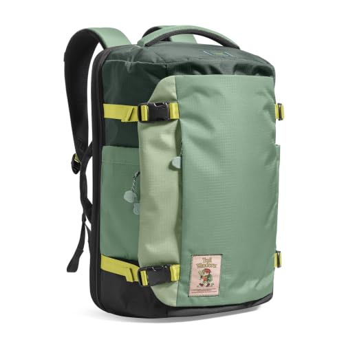 tomtoc Travel Backpack 40L, TSA Carry On Bag Flight Approved, PFAS Free - color: Moss Green-ripstop, size: 40L