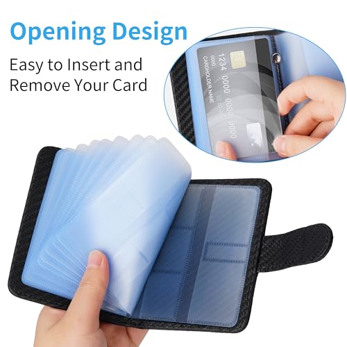 Wisdompro Credit Card Holder, RFID Blocking Wallet Debit Card Protector - color: Microfiber Black, size: Vertical