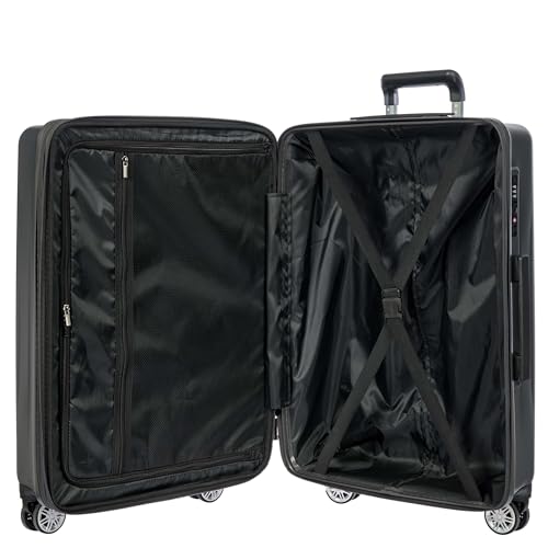 Bric's Cervia 27" Hardside Medium Expandable Luggage, 360° Spinner Wheels, Lightweight Checked Suitcase, TSA-Approved Locks, Dark Grey - color: Dark Grey, size: Medium-Checked 27 inch