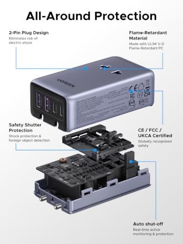 UGREEN 45W 6-Port Universal Travel Plug Adapter Worldwide