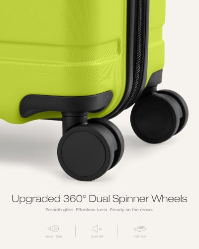 Coolife Luggage Set, 3 Piece Lightweight Durable Hardshell, Lime - color: Lime