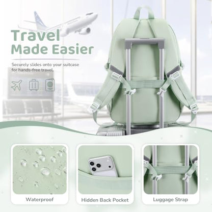DIGOBAY Backpack for Girls, 5PCS School Bookbag with Lunch Box Pencil Case - color: Green