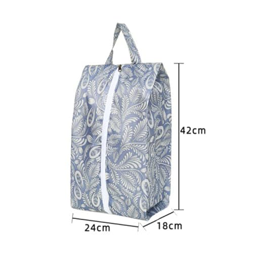 2 Pack Travel Shoe Bags for Packing,2 Pcs Extra Large Waterproof Nylon Portable Packing bag with Zipper Travel Essentials Women for and Men - color: B6-Blue Pteris