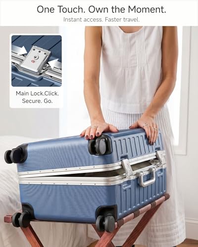 LUGGEX 2-Piece Zipperless Luggage Set, 20/28 Inch, Ocean Blue - color: Ocean Blue, size: 1 - 2 Piece Set (20/28)