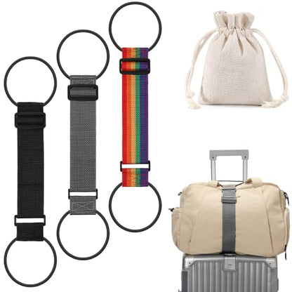 Adjustable Elastic Luggage Straps for Suitcase, Travel Bungee Straps - color: Black, Gray, Rainbow