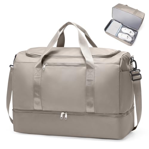 Extra Large Travel Duffle Bag, Carry-On Weekender Bags for Women Travel - color: Camel, size: Extra Large