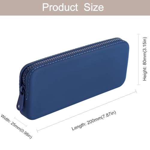 Silicone Makeup Brush Holder Travel Makeup Bag Soft Portable Brush Organizer, Large Travel Essentials Makeup Brush Case Zipper Pouch (Blue) - color: Blue