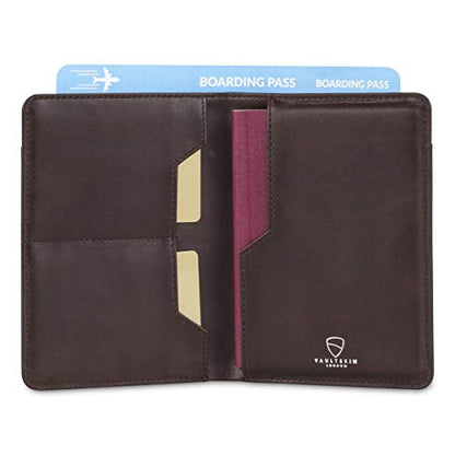 Vaultskin KENSINGTON Passport Holder for Travel, RFID Wallet (Brown) - color: Brown