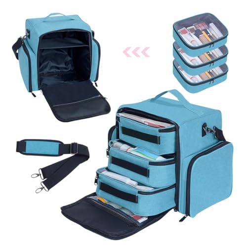 Large Makeup Bag Organizer with 3 Inner Removable Pouches,Green - color: Green