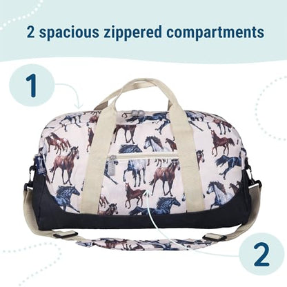 Wildkin Overnighter Duffel Bag for Kids, Horse Dreams - color: Horse Dreams