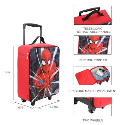 Bioworld Spider-Man Web 14" Youth Soft Sided Luggage - color: Spider-Man Web Red