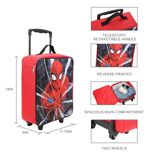 Bioworld Spider-Man Web 14" Youth Soft Sided Luggage - color: Spider-Man Web Red