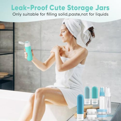 Travel Bottles for Toiletries 18Pack Containers Travel Size Toiletries - color: Blue