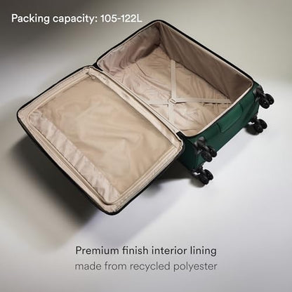 Antler Soft Stripe Large Checked Luggage, Antler Green, 31.9", 105-122L - color: Antler Green, size: Large