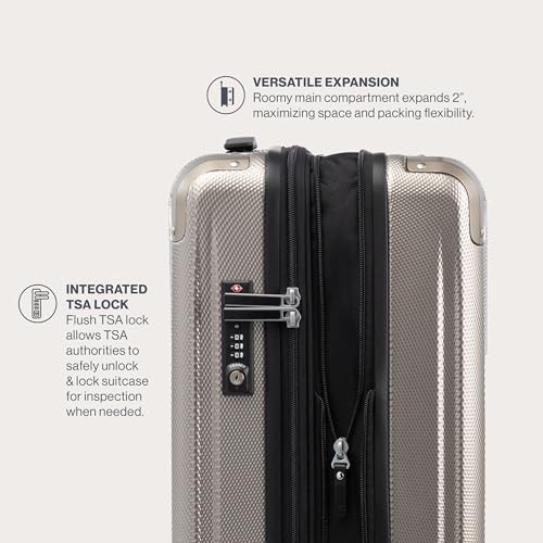 Travelpro Pathways 3 Hardside Checked Luggage Suitcase, Beige, 28-Inch - color: Champagne, size: Checked Large 28 Inch