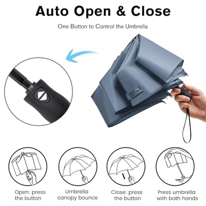 G4Free 40 Inch Travel Compact Umbrella Mini Sun UV Protection Umbrella - color: Navy Blue