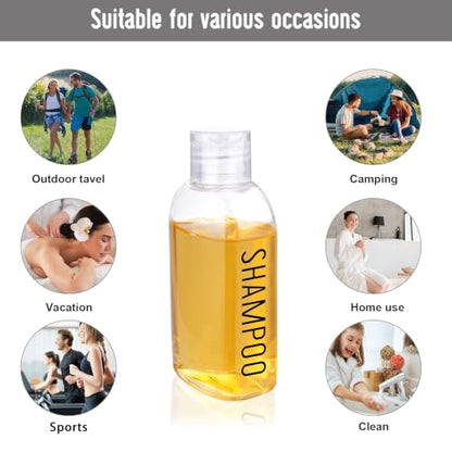 Travel Bottles for Toiletries 6 PCS 3.4oz Plastic Bottles Clear - color: Clear