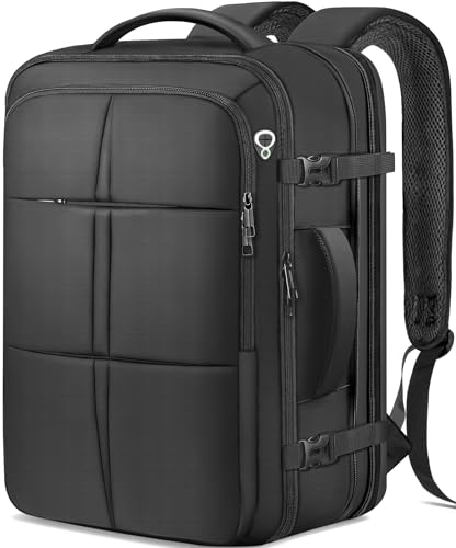 Travel Backpack for Men, 50L Expandable Large Carry On TSA Backpack, Black - color: Black
